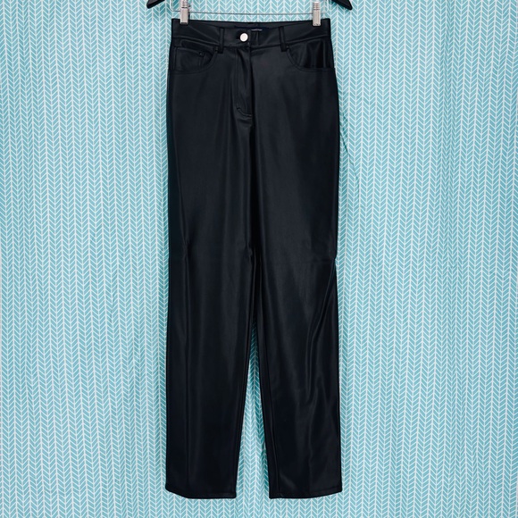 French Connection NWT Etta Black Vegan High Rise Straight Leg Trousers, 2 - Picture 8 of 15